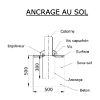 Ancrage vélo semi-allongé